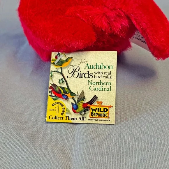 SINGING BIRD, PLAYS REAL BIRD CALLS, RED CARDINAL, 6 L x 4 ½ W x 4 ¾ H INCH PLUS - Picture 6 of 16